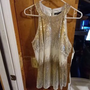 Boston Proper, size XL, Gold & White glittery sequins